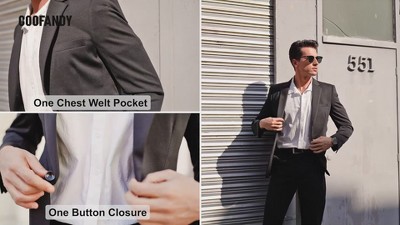 COOFANDY Mens Blazer Jacket One Button Casual Suit Jackets Stretch Knit Sport Coat
