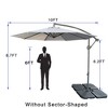 TiramisuBest 8.8ft Outdoor Aluminum Patio Umbrella with 33 Pound Round Resin Base Push Button Tilt & Crank Lift Creme - 3 of 4