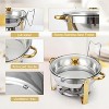 Chafing Dishes for Buffet, 5QT Buffet Servers and Warmers Set, Stainless Steel Round Chafer Set with Glass Lid & Lid Holder - 4 of 4