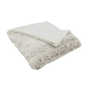 50"x60" Soft Serenity Faux Fur Throw Blanket Natural - Saro Lifestyle