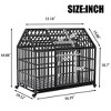 Kumasinova 52" Heavy Duty Dog Crate with Roof,Metal/Carbon Steel Dog Kennel Indoor&Outdoor,Dog Cage with Wheels&Tray,Dog Crates for Large Dogs,Black - 2 of 4