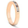 Pompeii3 1/4ct Black & White Diamond Ring 14K Rose Gold Womens Wedding Stackable Band - 3 of 4