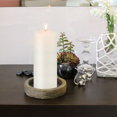 Set of 6 Tall White Unscented Paraffin Pillar Candles