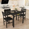 Hooseng 3-Piece Square Bar Table and Chairs Set, Space Saving Dining Set with Storage Rack, Small Kitchen Table Set with Wooden Top and Metal Frame - 2 of 4