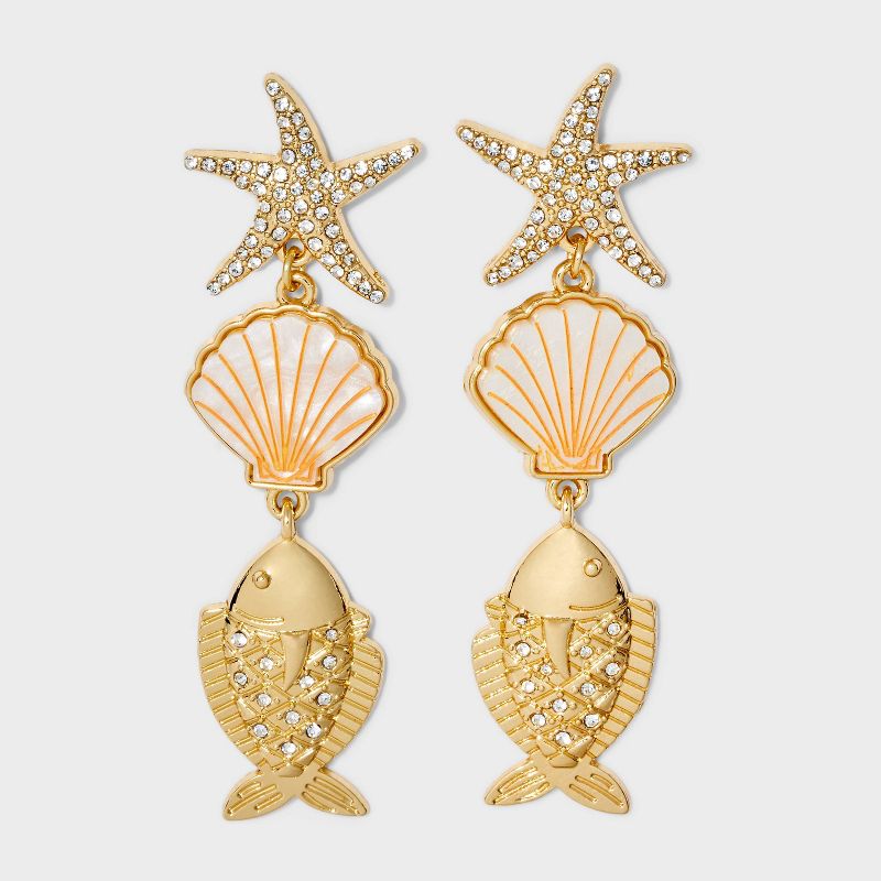 SUGARFIX by BaubleBar Give Them Shell Earrings - Gold, 1 of 6