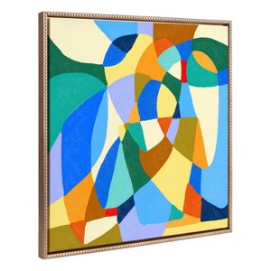 30"x30" Sylvie Beaded TR Begonia Po Framed Canvas by Teresa Rego Gold: Modern Wall Art, Kate & Laurel Decor - 1 of 4