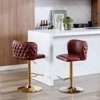 CAVINAS Swivel Bar Stools, Height Adjusatble Kitchen Chairs, Modern PU Upholstered Bar Chairs with Tufted Back, Set of 2 - 2 of 4