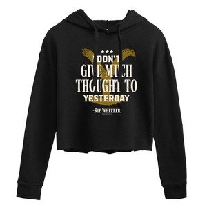 Women's - Yellowstone - Dont Give Much Thought To Yesterday Cropped Graphic Hoodie - 1 of 4