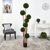 Nearly Natural 6-ft Boxwood Ball Topiary Artificial Tree with Natural Trunk UV Resistant (Indoor/Outdoor) - 3 of 4