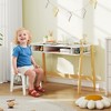 Qaba Kids Desk and Chair Set, Children Study Writing Table with Storage, Boy Girl Desk Set for Bedroom for Children Ages 3-12, White - 3 of 4