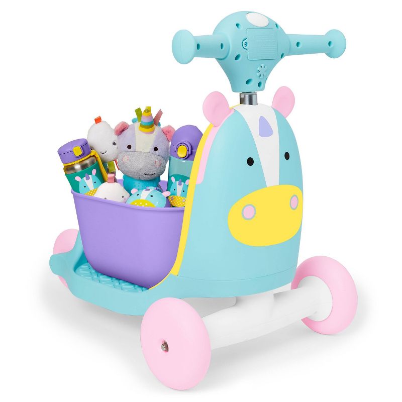 Skip Hop Kids&#39; 3-in-1 Ride On Scooter and Wagon Toy - Unicorn, 5 of 17