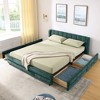 QingMoon Queen Size Upholstered Bed Frame, Low Profile Ground Platform Bed with Headboard and Storage Drawers for Bedroom - 2 of 4
