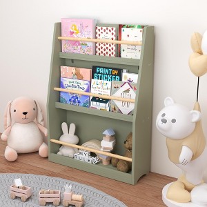 KWPZQEB Kids Bookshelf, Wooden 3 Tiers Book Shelf and Storage for Toys and Books, Wall Mount 3-Tier Book Shelf for Bedroom, Study, Living Room - 1 of 4
