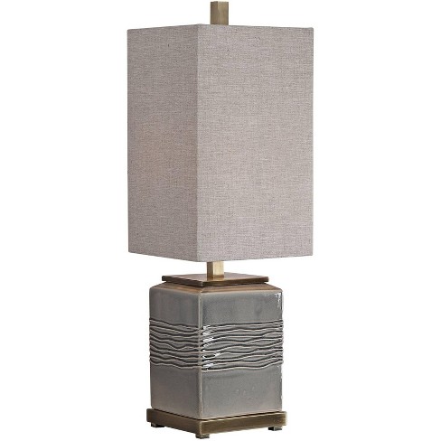 Uttermost Country Cottage Table Lamp 31 3/4" Tall Warm Gray Glaze Beige Linen Rectangular Shade Living Room Bedroom House Bedside - image 1 of 1