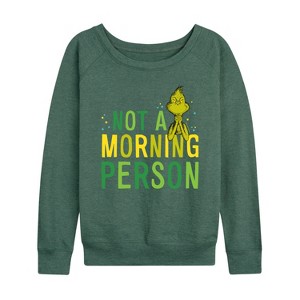 Women's - Dr. Seuss -  Lightweight French Terry Wide Neck Long Sleeve Shirt - 1 of 4