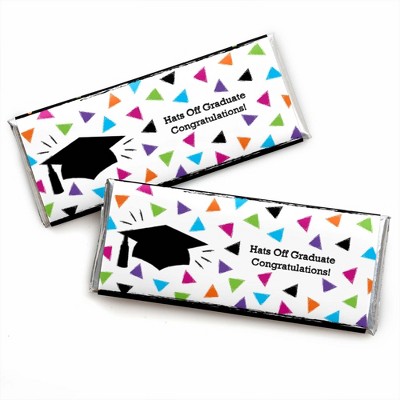 Big Dot of Happiness Hats Off Grad - Graduation Party Candy Bar Wrappers Party Favors - Set of 24