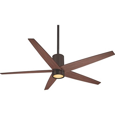 56" Minka Aire Modern Indoor Ceiling Fan with LED Light Remote Control Oil Rubbed Bronze Maple for Living Room Kitchen Bedroom