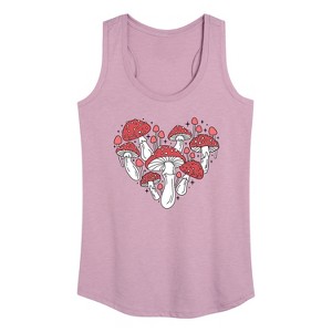 Women's - Instant Message - Mushroom Heart Graphic Racerback Tank - 1 of 4