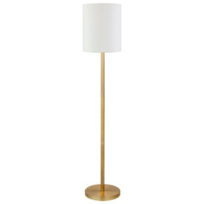 Hudson and Canal Round Base Floor Lamp with Fabric Shade