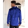 Mens Embosse Dress Shirts Casual Long Sleeve Button Down Regular Fit Shirts - 4 of 4