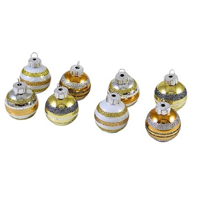 Christopher Radko Company 1.5 Inch Golden Rounds Shiny Brite Vintage Tree Ornament Sets