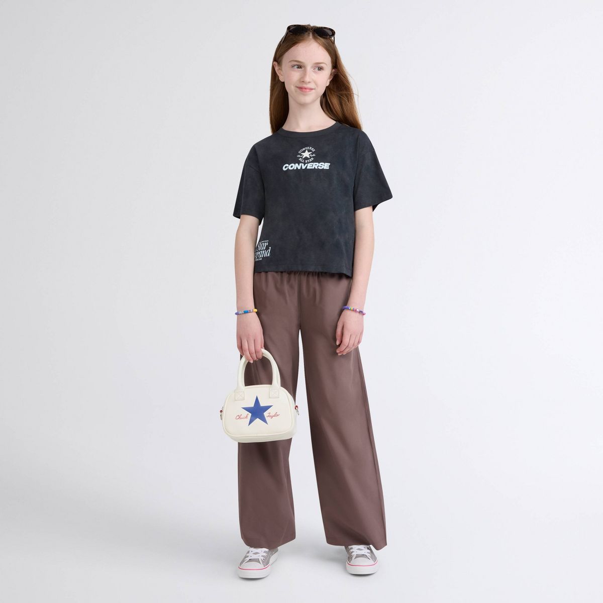 Converse® Girls' Short Sleeve Washed Boxy Graphic T-Shirt - Black