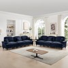Classic Chenille Sleeper Sofa Couch, Flared Arms, Removable Ruffled Skirt, Spindle Legs, Deep Seat Cloud Sectional with 3 Movable Ottomans - 3 of 4