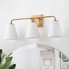 Dewdrop Vintage Wall Sconce 3-Light Brass Finish with White Frosted Glass ETL Certified for Bedroom Hallway - 2 of 4