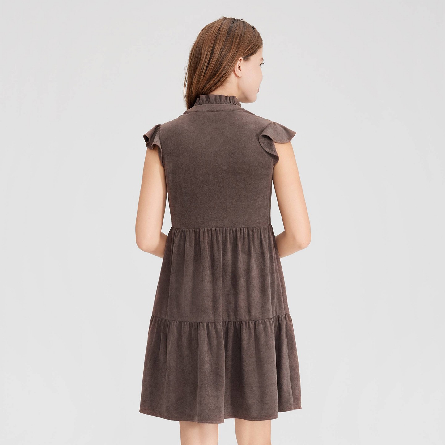 Женское платье Universal Thread Flutter Cap Sleeve Faux Suede Mini Tunic — фото 2