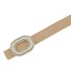 INSPIRE CHIC Women's Faux Leather Thin Belt Ladies Belt with Pearl Rhinestone Buckle for Jeans Pants - 2 of 4