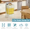 Costway 6 Drawer Rolling Storage Cart Scrapbook Paper Office Organizer Yellow\Black\Clear - image 4 of 4