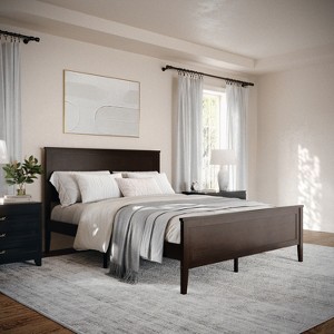 Martha Stewart Corbin Solid Wood Platform Bed with Wooden Headboard and Footboard, No Box Spring Needed - 1 of 4