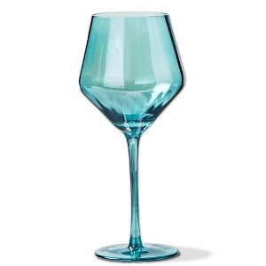 tag Chelsea Iridescent Optic Wine Glass Aqua Blue 20oz Hand Wash Only Everyday Drinkware 9.25in H x 3.5in L x 3.5in W - 1 of 2