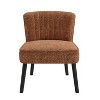 Homy Casa Upholstered Accent Chair with Channel Back and Black Legs, Brown - 4 of 4