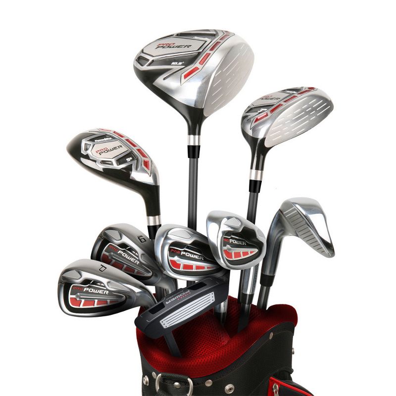 PowerBilt Pro Power Golf Set w/ Driver, Wood, Irons, Putter, Bag - Steel +1, 1 of 9