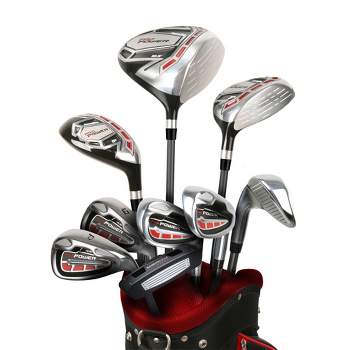 PowerBilt Pro Power Golf Set w/ Driver, Wood, Irons, Putter, Bag - Steel +1