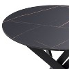 Lennox Iron Leg Trestle Dining Table Black - CorLiving: 36-Inch Wood Composite, Seats 4 - 4 of 4