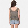 Anna-Kaci Women's Crochet Sleeveless Tank Top with Floral Open Knit Pattern and Scalloped Hem Detail - 4 of 4