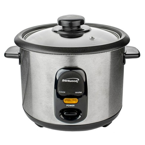 Brentwood TS-700BK 4-Cup Uncooked/8-cup Cooked Rice Cooker and Food Steamer, Black