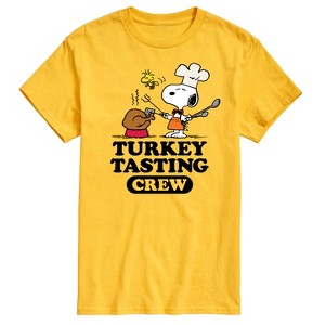 Men's - Peanuts - Turkey Tasting Crew Short Sleeve Graphic T-Shirt - 1 of 4