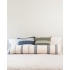 Slickblue Cotton Lumbar Pillow with Insert, Hand-Spun Woven Cover, 12 x 48 Inch, Long Cushion, Natural with Navy - 2 of 3