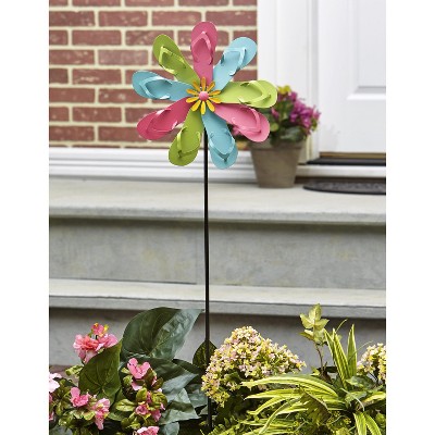 Lakeside Flip Flops Garden Stake - Beach-Themed Spinner Pinwheel for Outdoor Yards