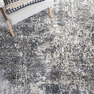 Abstract Elegance 9' x 12' Gray Hand-Knotted Synthetic Rug