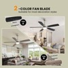 HOMLUX 52" Low Profile Ceiling Fan w/Light Remote Control 6-Speed 3-Timer,Walnut/Black/Brown - 3 of 4
