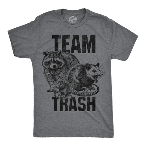 Мужские футболки Crazy Dog T-Shirts, Inc. Mens Funny T Shirts Team Trash Sarcastic Raccoon Graphic Novelty Tee For Men - Crazy Dog Men's T Shirt for Animal Lovers Dark Grey XL