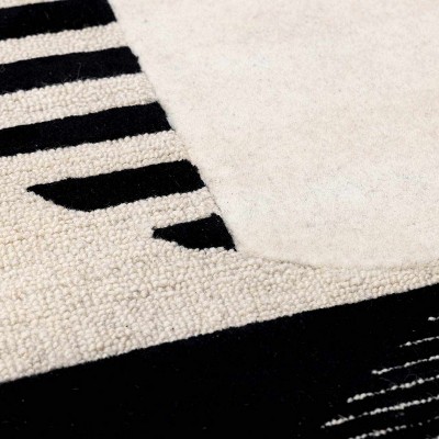 Hauteloom Brooklyn Black&White Modern Wool Rug