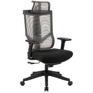 High back excusive office chair with head rest and 4 level locked; color black; 300lbs - 1 of 4