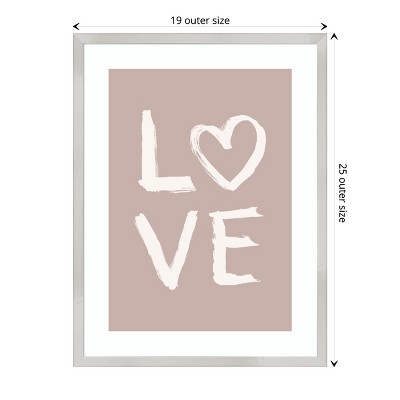 Light Pink and White LOVE Framed Wall Art Print