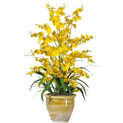 Orchid Elegance 29" Outdoor Tabletop Potted Silk Flower