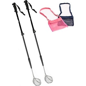 VOS Metal Sifter/Cat Litter Scoop – 2 Pcs & 2 Mesh Bags, Long Adjustable Stainless-Steel Handle from 21”- 33” - 1 of 4